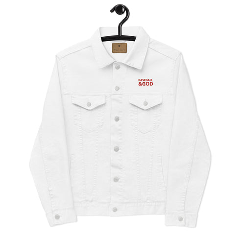Baseball &God Crimson Denim Jacket